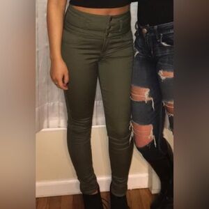 Olive green high waisted jeans